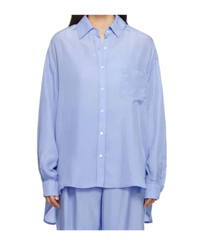 The Frankie Shop Georgia Long-sleeve Shirt In Blue