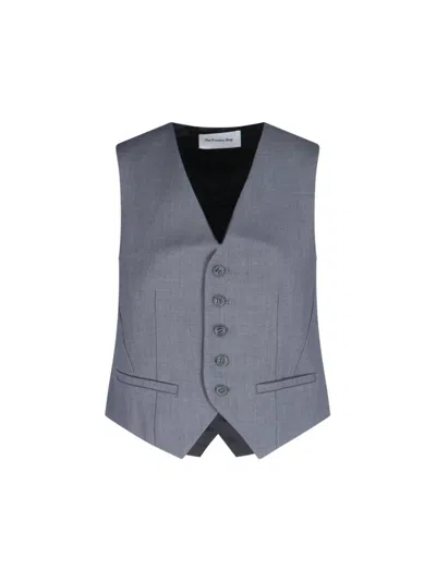 The Frankie Shop Gilet With Adjustable Back Strap And Asymmetrical Hemline In Gray