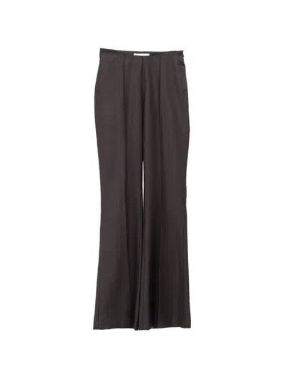 The Frankie Shop Glen-plaid Pleated Trousers In Brown
