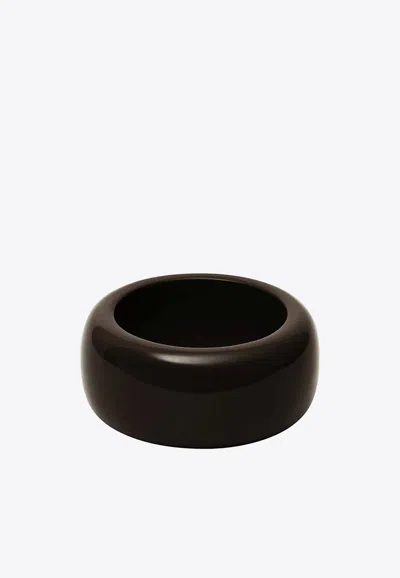 The Frankie Shop Glossy Chunky Bangle Bracelet In Brown