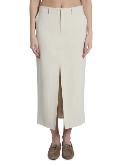 The Frankie Shop Belt Loop Midi Skirt In White