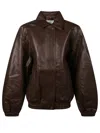 The Frankie Shop Grained Faux Leather Jacket With Classic Collar In Black