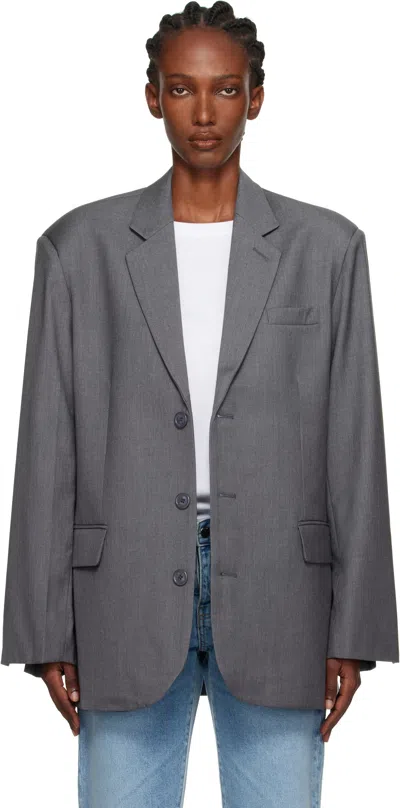 The Frankie Shop Gray Gelso Oversized Blazer