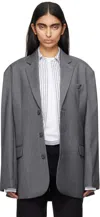 The Frankie Shop Gray Gelso Oversized Blazer In Dark Grey