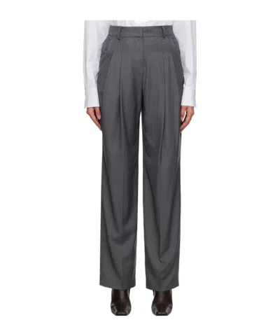 The Frankie Shop Gray Gelso Pleated Trousers