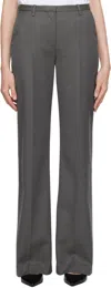 The Frankie Shop Gray Lyra Flared Trousers In Light Khaki
