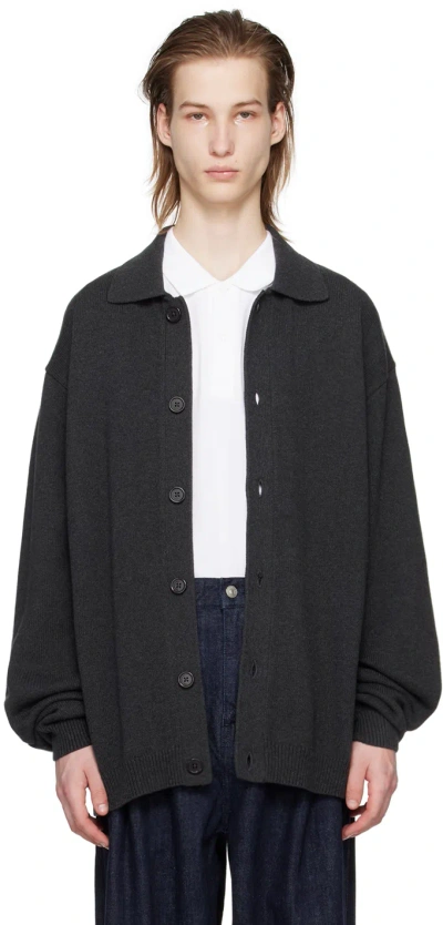 The Frankie Shop Myles Cotton-blend Cardigan In Charcoal 