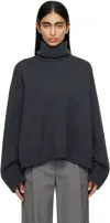 The Frankie Shop Womens Charcoal Rhea Trapeze Turtleneck Wool And Cotton Jumper In Charcoal