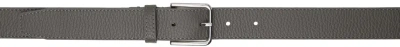 The Frankie Shop Gray Toni Pebbled Leather Belt In Grey