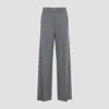 The Frankie Shop Grey And Brown Brickell Striped Wool Pants In Gray