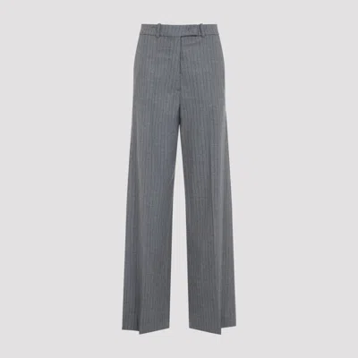 THE FRANKIE SHOP THE FRANKIE SHOP GREY AND BROWN BRICKELL STRIPED WOOL PANTS
