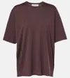 The Frankie Shop Womens Dark Plum Harper Relaxed-fit Cotton-jersey T-shirt In Dark Plum