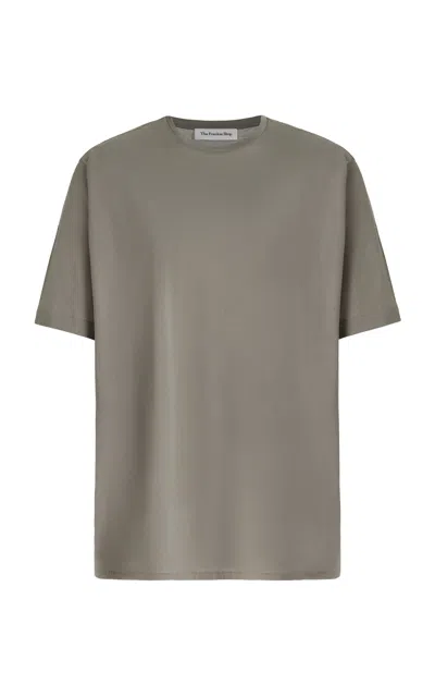 The Frankie Shop Harper Soft Organic Cotton T-shirt In Grey