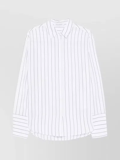 The Frankie Shop Helen Shirt Oversized Striped Pattern In White