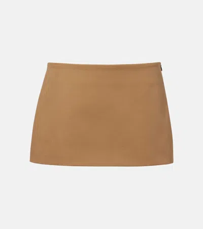 The Frankie Shop Hera Cotton Twill Miniskirt In Brown