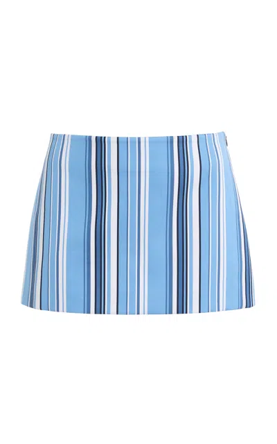 The Frankie Shop Hera Cotton-blend Mini Skirt In Blue