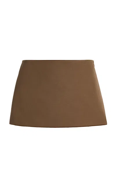 The Frankie Shop Hera Satin Mini Skirt In Brown