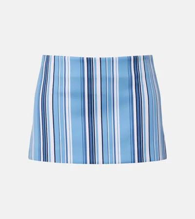 The Frankie Shop Mini Striped Utility Skirt For Women In Blue Multi Stripes