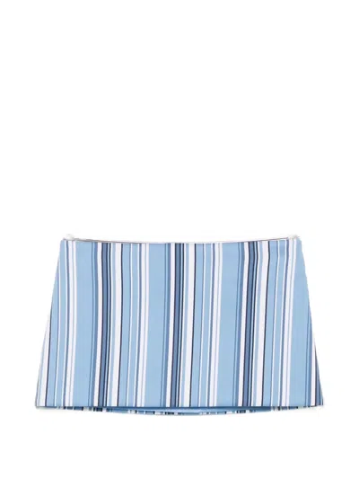 The Frankie Shop Hera Cotton-blend Mini Skirt In Blue