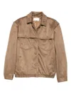 The Frankie Shop Hester Button-fastening Pocket Jacket In Brown