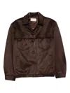 The Frankie Shop Hester Faux Suede Button Jacket In Brown