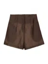 The Frankie Shop High-waisted Brown Suede Shorts