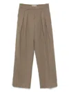 The Frankie Shop High-waisted Khaki Trousers With Pleated Front Detail In Neutral