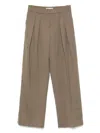 The Frankie Shop High-waisted Khaki Trousers With Pleated Front Detail In Neutral