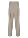 The Frankie Shop High-waisted Taupe Wide-leg Trousers With Tailored Finish In Neutral