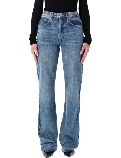 The Frankie Shop High-rise Straight-leg Jeans - Size S In Medium Wash