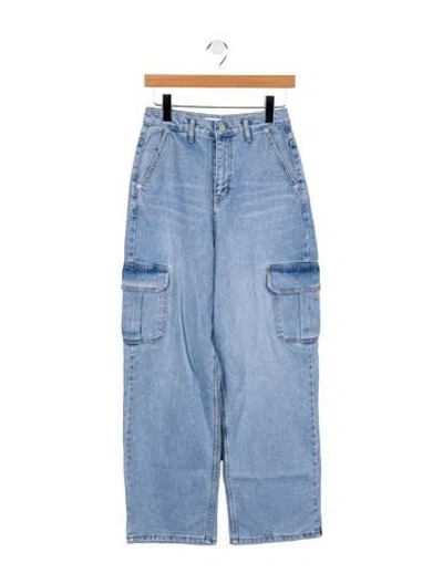 Pre-owned The Frankie Shop High-rise Wide Leg Jeans In Blue