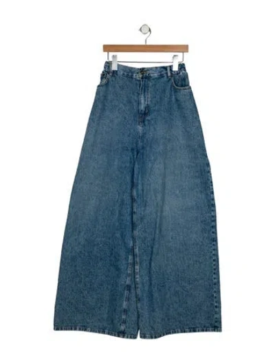 Pre-owned The Frankie Shop High-rise Wide Leg Jeans In Blue