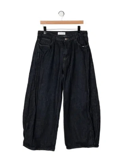 Pre-owned The Frankie Shop High-rise Wide Leg Jeans In Blue