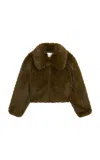 The Frankie Shop Hope Faux Fur Jacket In Animal Print
