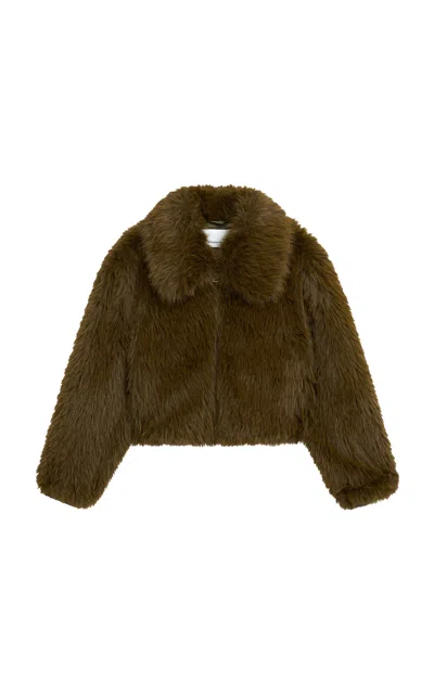 The Frankie Shop Hope Faux Fur Jacket In Animal Print