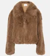 The Frankie Shop Hope Faux Fur Jacket In Braun