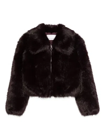 The Frankie Shop Hope Faux-fur Jacket In Brown