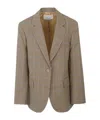 The Frankie Shop Houndstooth Blazer In Brown