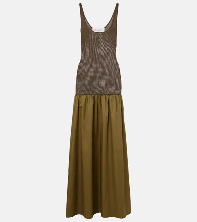 The Frankie Shop Iliya Sleeveless Knit Maxi Dress In Green
