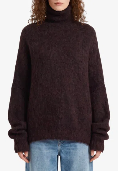 The Frankie Shop Iria Fuzzy-effect Turtleneck Sweater In Multi