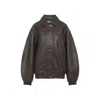 The Frankie Shop Prescott Grained Faux Leather Jacket In Brown