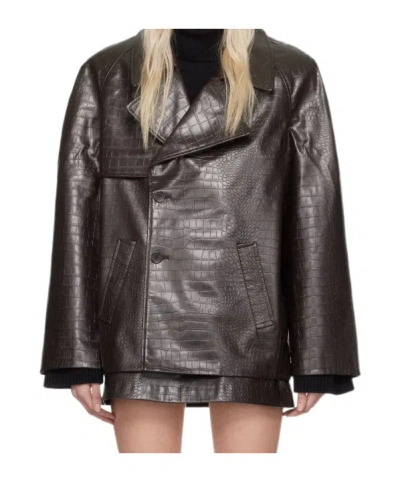 The Frankie Shop Jacket Crocodile-effect Coat