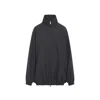 The Frankie Shop Dark Grey Virgin Wool Baxter Plaid Track Jacket In Gray