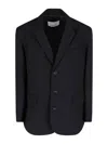 The Frankie Shop Single-breasted Black Blazer With Classic Lapels In Black