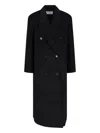 The Frankie Shop Womens Black Gaia Double-breasted Wool-blend Coat In Black