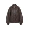 The Frankie Shop Prescott Grained Faux Leather Jacket In Green