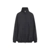 The Frankie Shop Dark Grey Virgin Wool Baxter Plaid Track Jacket In Blue