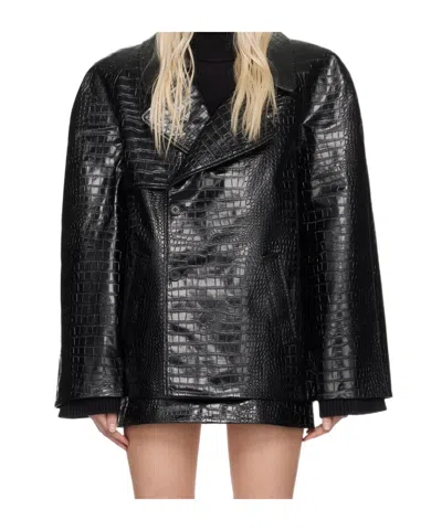 The Frankie Shop Jackie Coat In Black