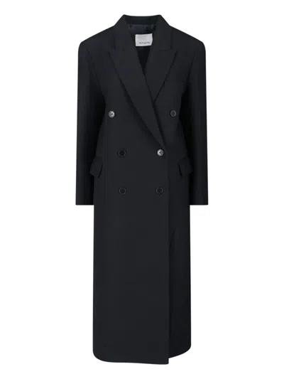 The Frankie Shop 'jane' Double-breasted Coat In Black