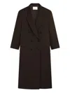 The Frankie Shop Jane Double-breasted Coat In Brown